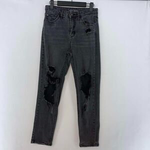 Wild Fable High-Rise Black Distressed Mom Jeans Women's Size 00
